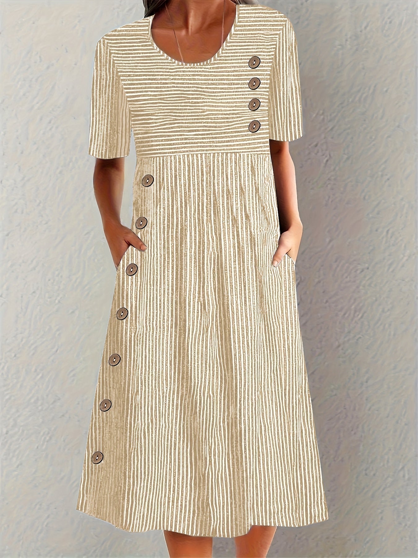 Marisol | Vestido midi fluido a rayas