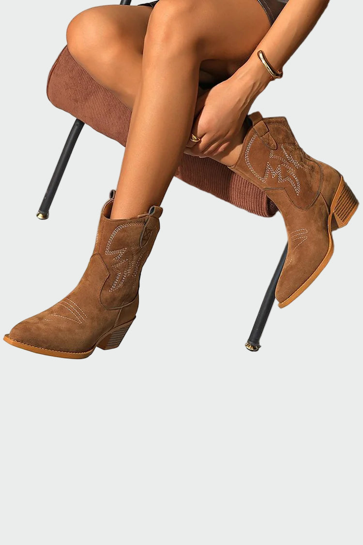 Magdaléna | Botines western de piel auténtica