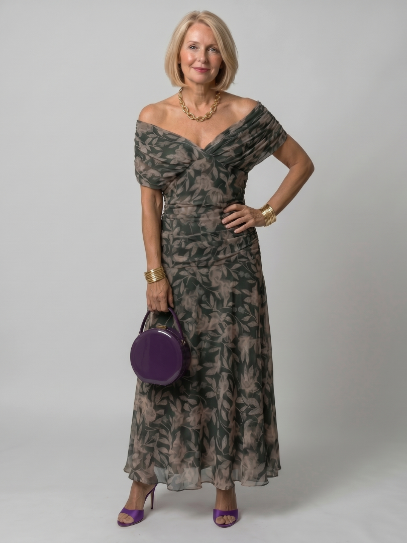 Calen | Vestido Midi Sin Hombros