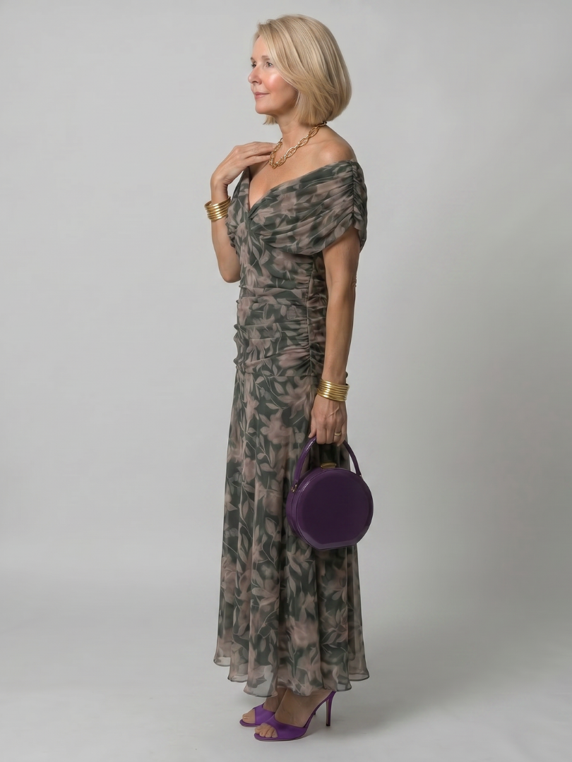 Calen | Vestido Midi Sin Hombros