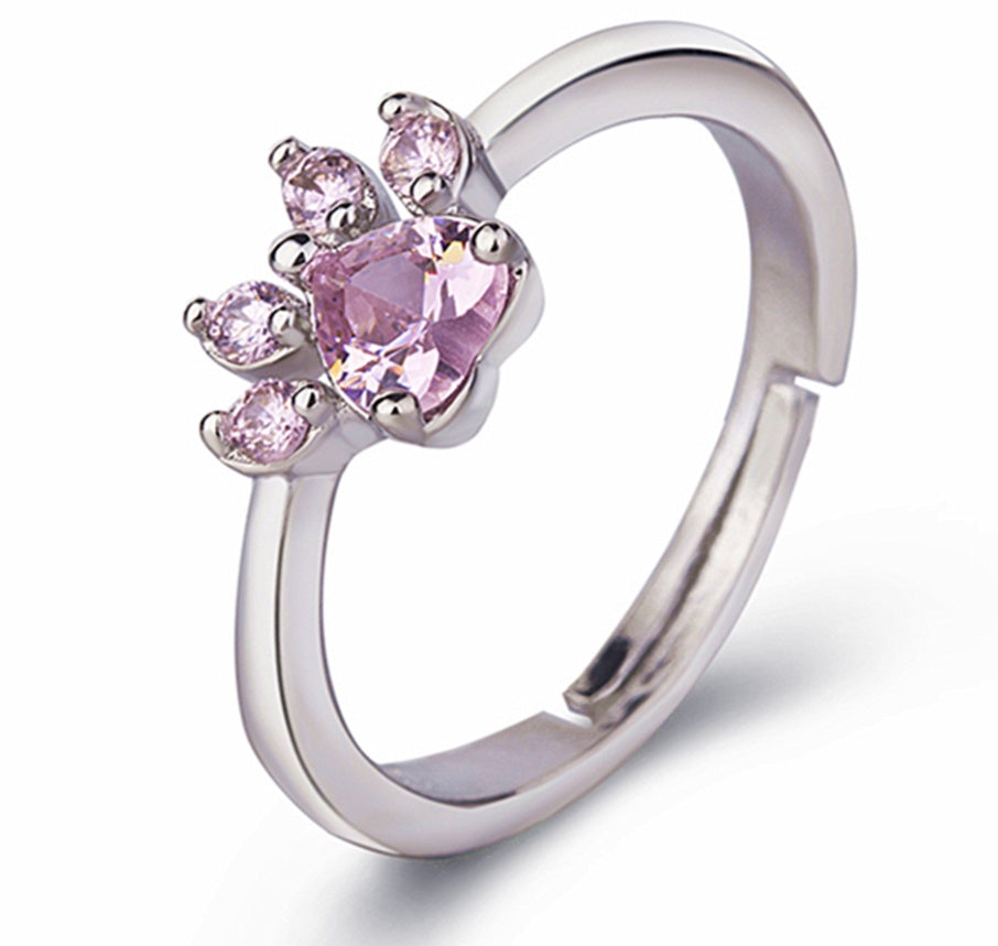 Conjunto de Joyería de Huella en Oro Rosa – 4 Piezas con Corazón de Circonia (Anillo, Collar, Pendientes, Pulsera)