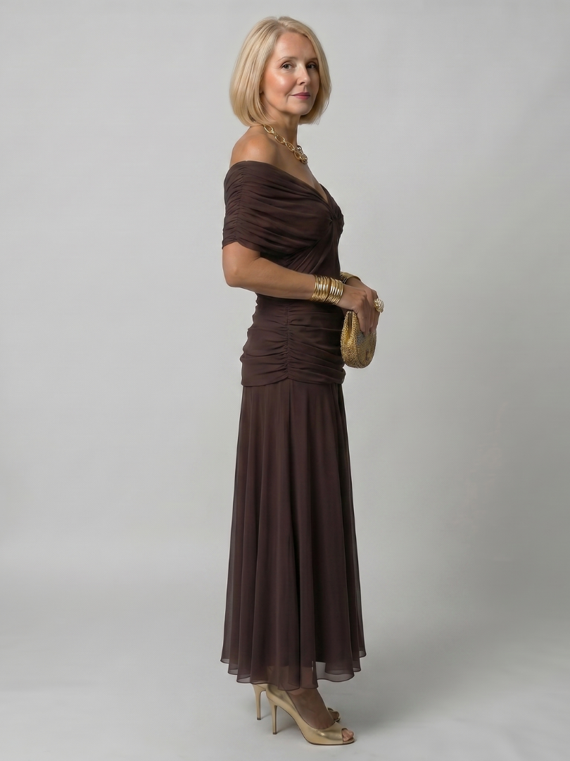 Calen | Vestido Midi Sin Hombros