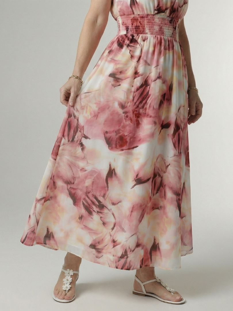 Sylin | Vestido Midi con Cuello Halter Fruncido