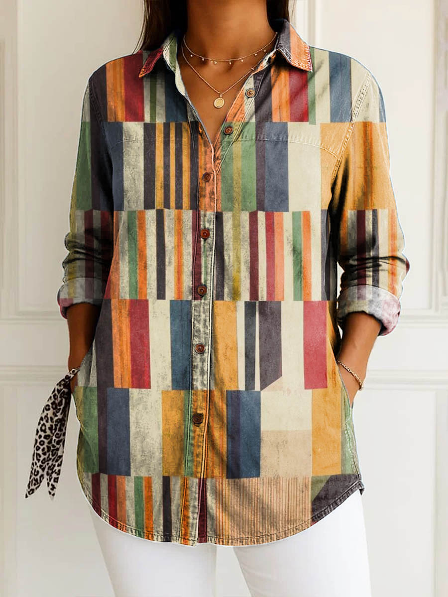 Samanta | Blusa de líneas retro
