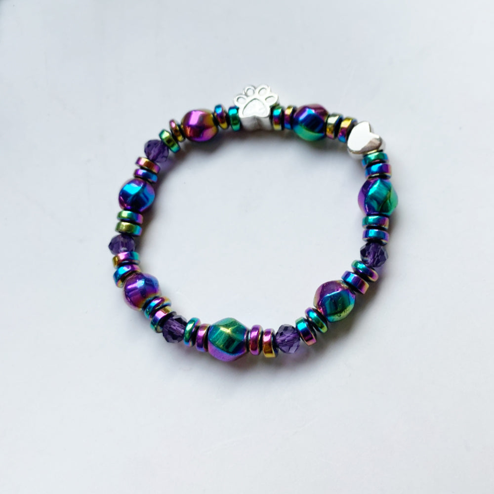 Pulsera Magnética con Encanto de Huella de Patas