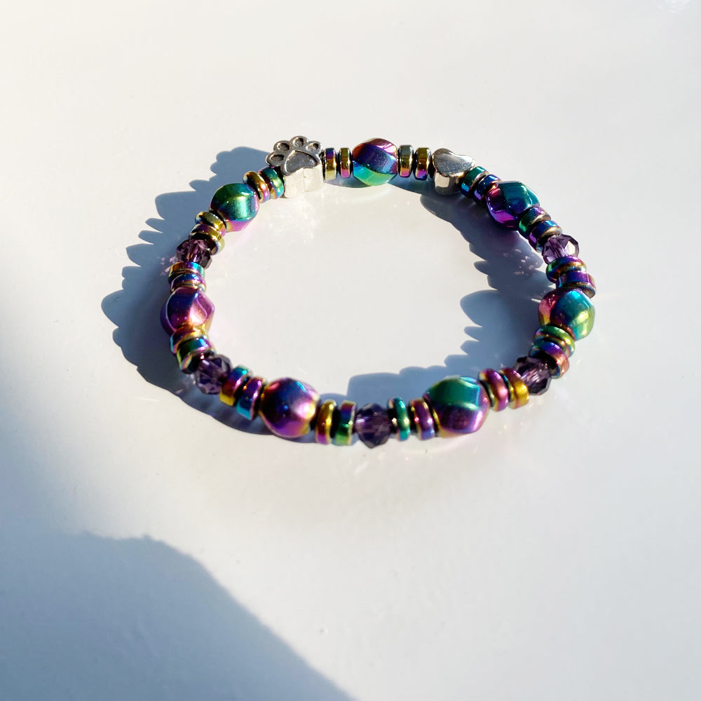 Pulsera Magnética con Encanto de Huella de Patas