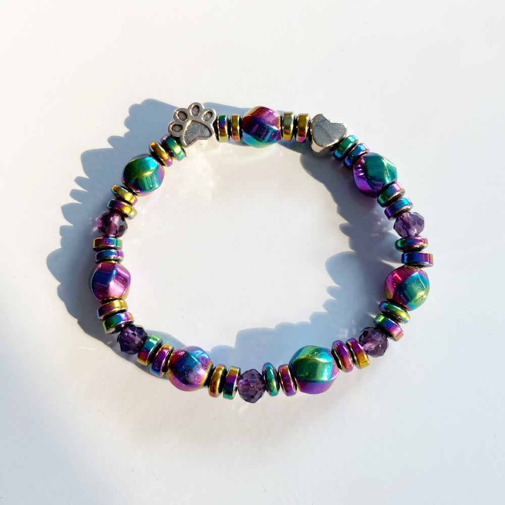 Pulsera Magnética con Encanto de Huella de Patas
