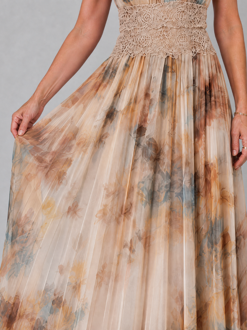 Elavenue | Vestido Maxi de Encaje con Cuello Halter