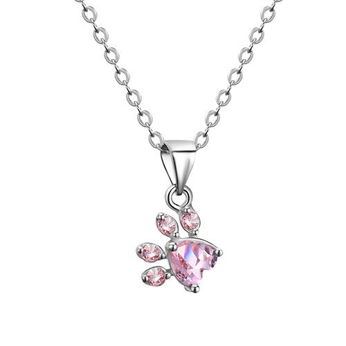 Conjunto de Joyería de Huella en Oro Rosa – 4 Piezas con Corazón de Circonia (Anillo, Collar, Pendientes, Pulsera)