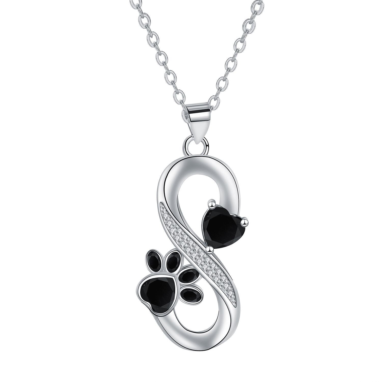 Collar con Símbolo Infinito Corazones Huella