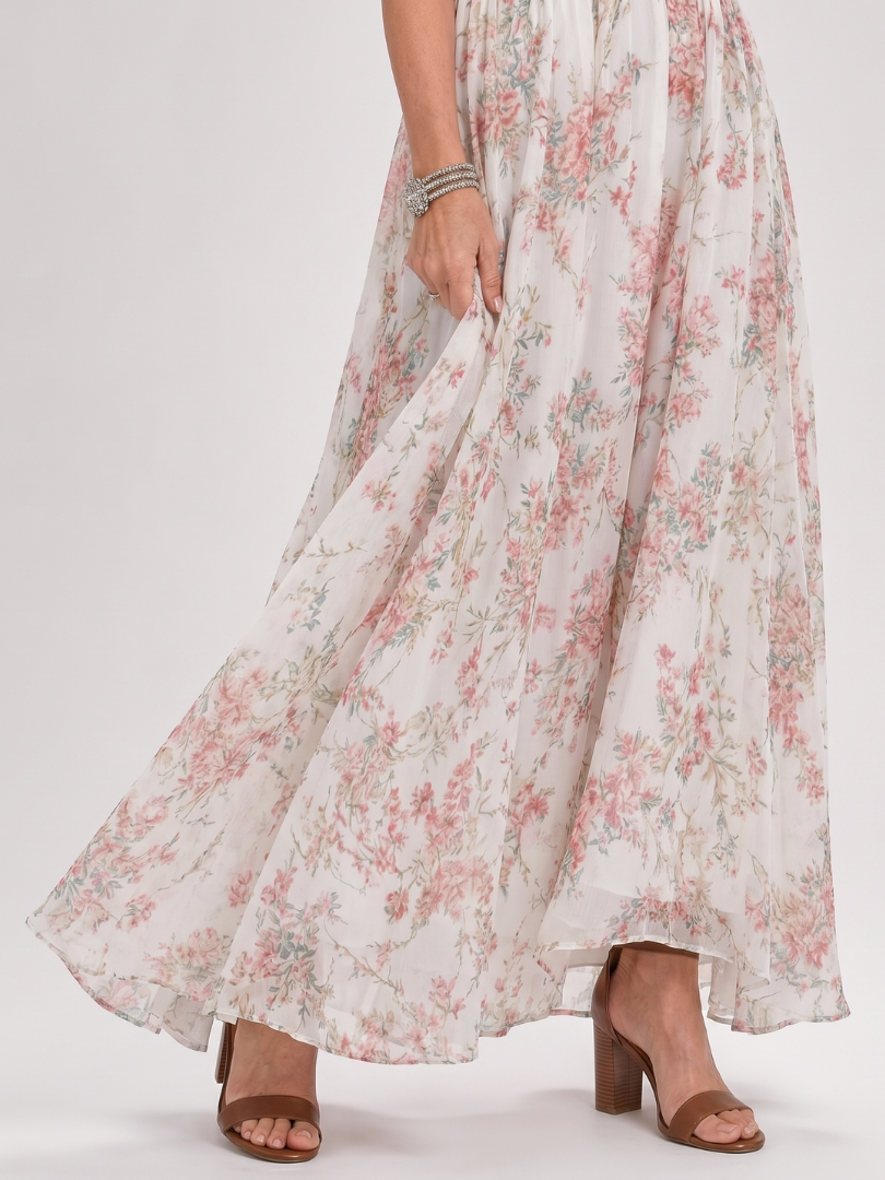 Guinevere | Vestido Midi de Falda Fluida con Estampado Floral
