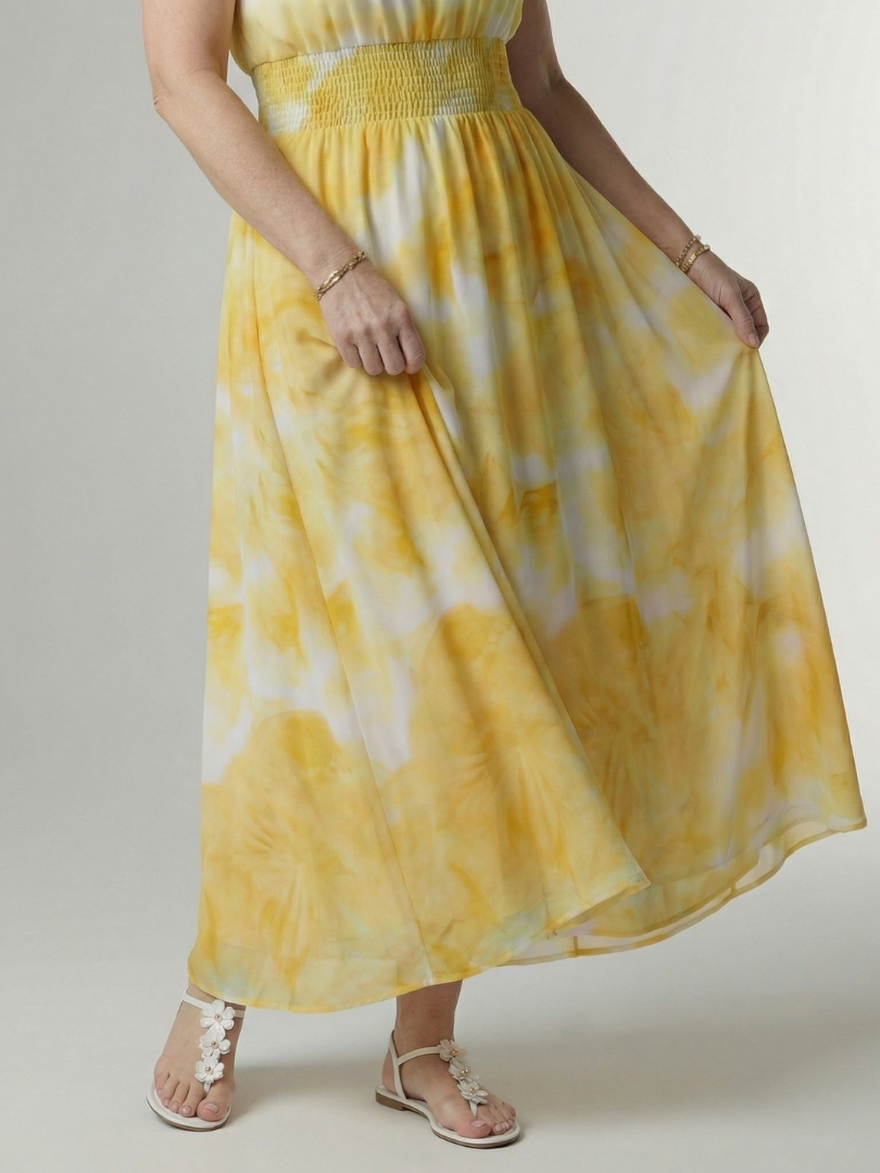 Sylin | Vestido Midi con Cuello Halter Fruncido