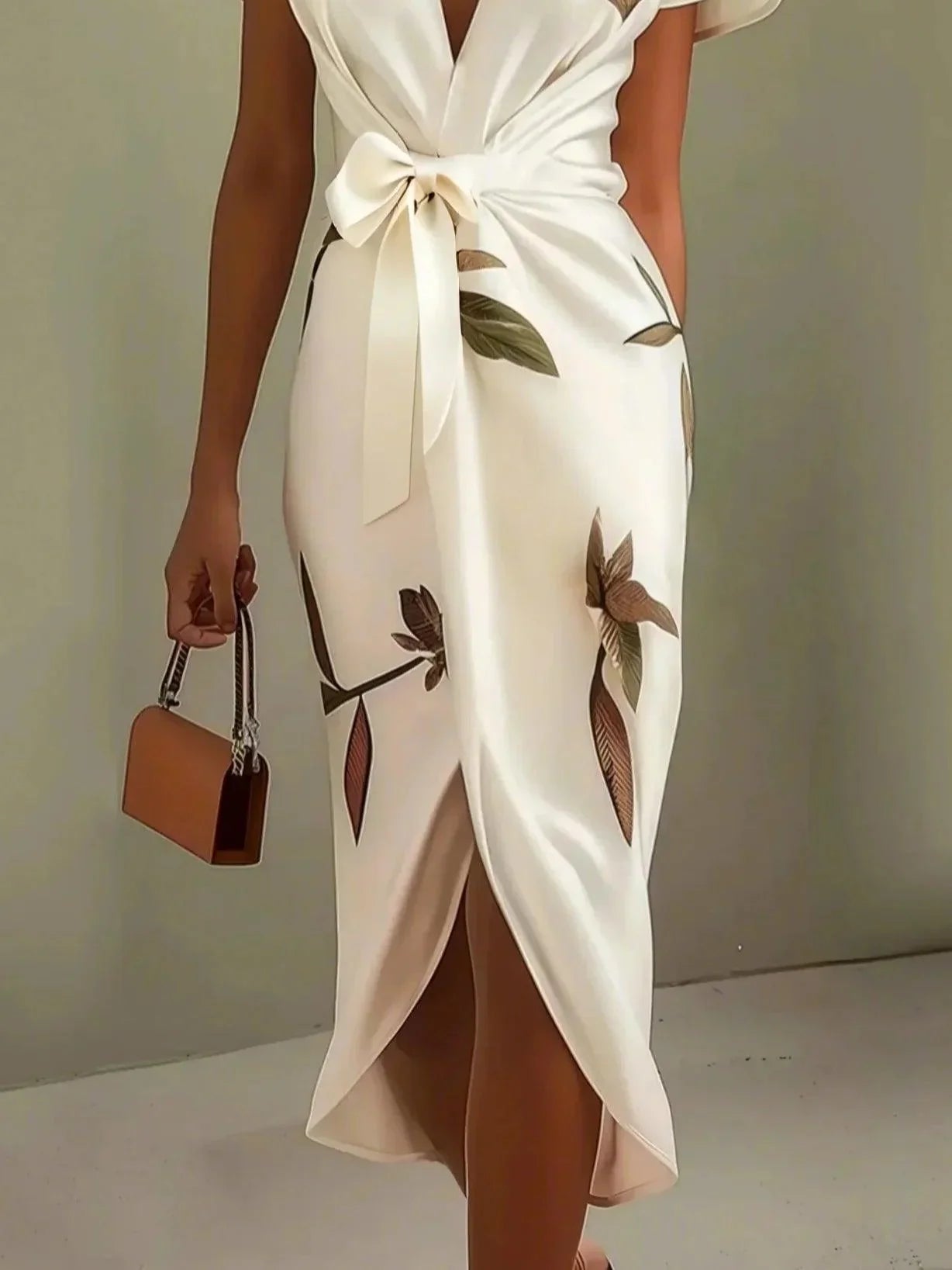 Aura | Vestido Satén Botánico