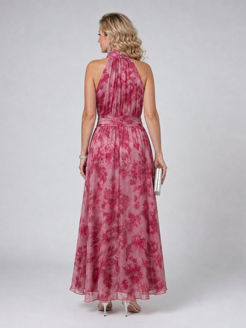 Avien | Vestido Midi con Cuello Halter Suave