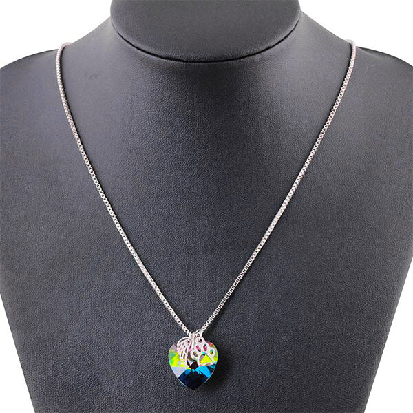 Collar Memorial Arcoíris con Colgante de Corazón