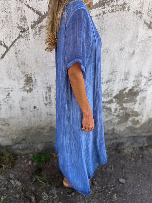 Marisol | Vestido maxi holgado con escote en V y caída fluida