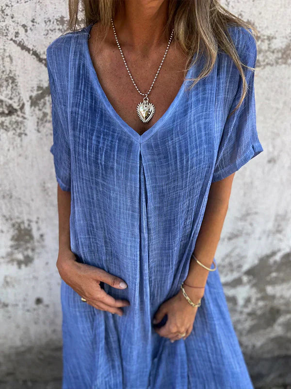 Marisol | Vestido maxi holgado con escote en V y caída fluida