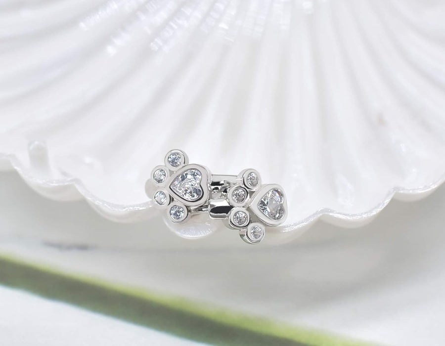 Aros Huggie con Patitas y Zirconia Brillante
