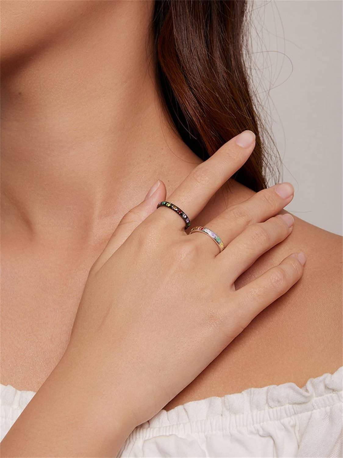 Anillo de Plata de Ley con Diseño de Huella