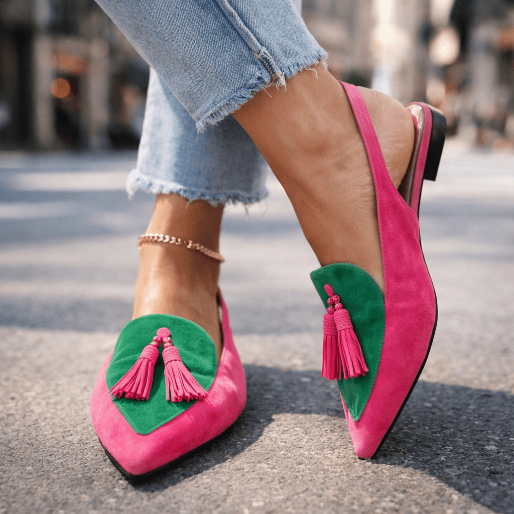 Elena | Sandalias de ante con borlas