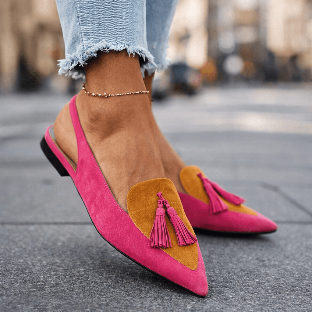 Elena | Sandalias de ante con borlas