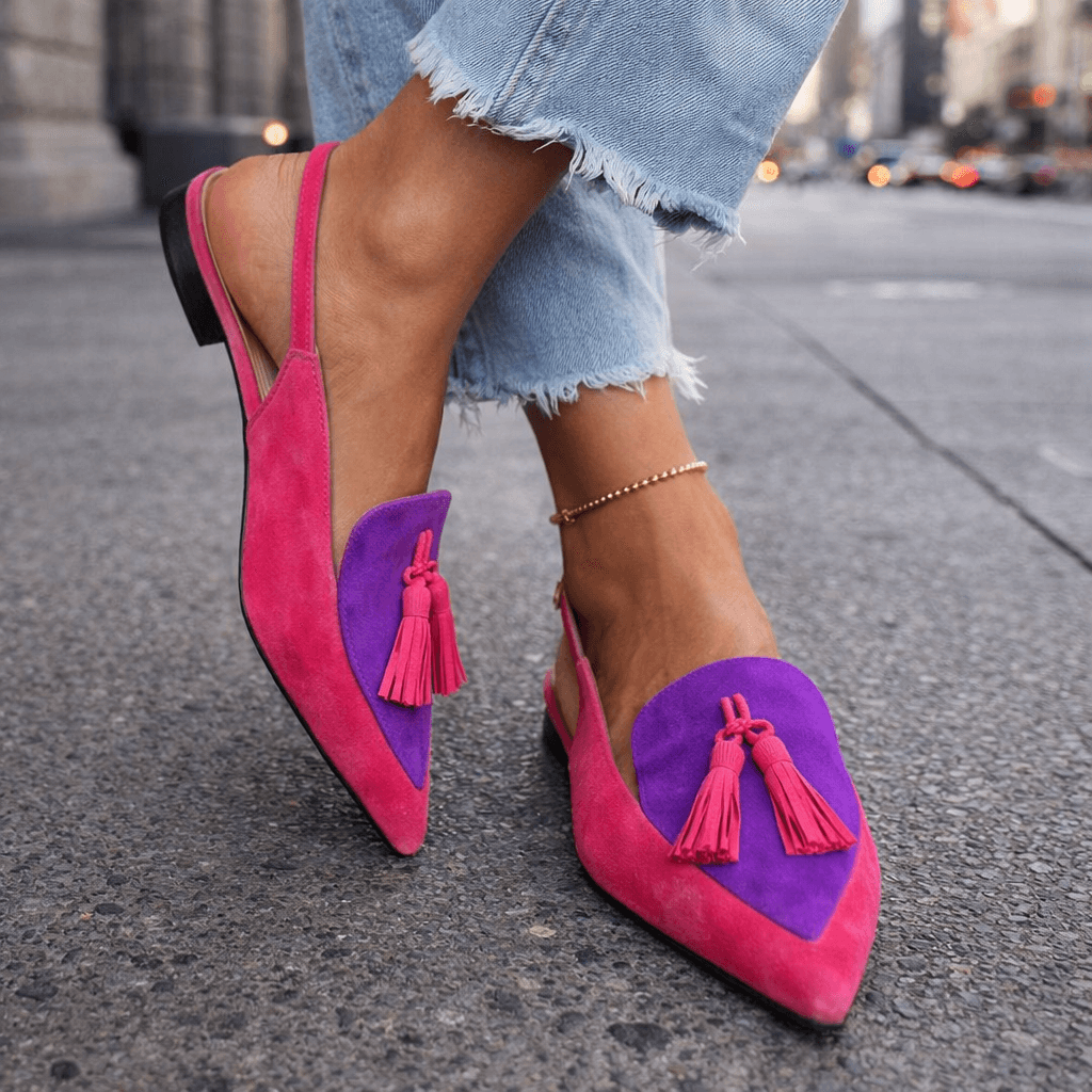 Elena | Sandalias de ante con borlas