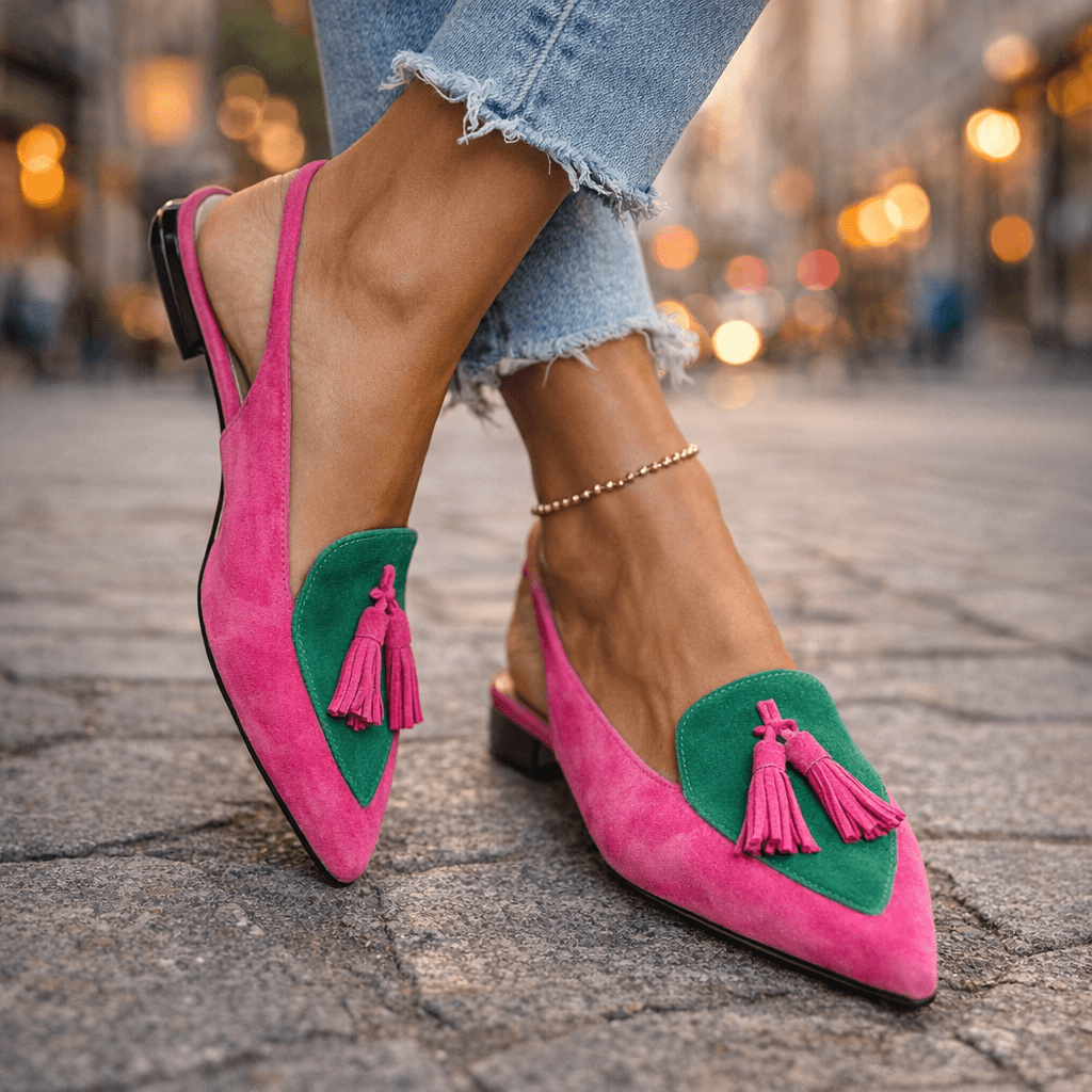 Elena | Sandalias de ante con borlas