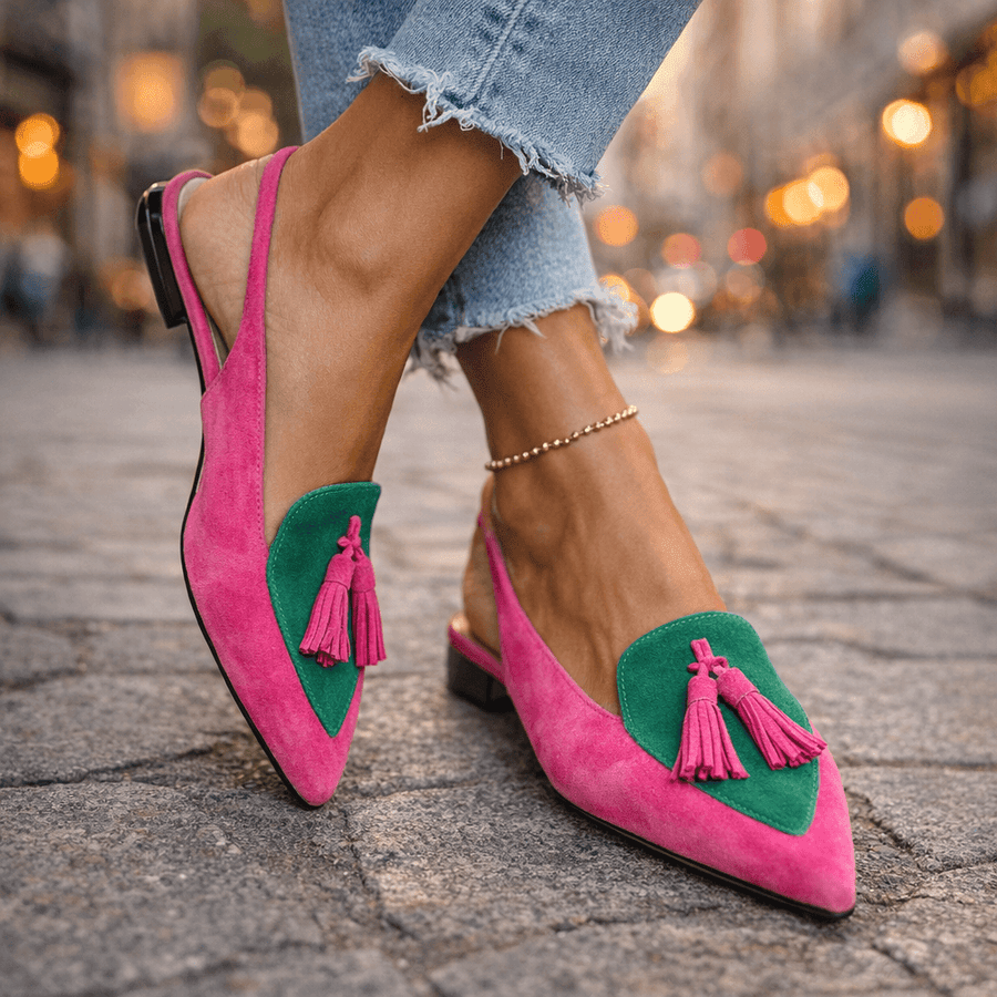 Elena | Sandalias de ante con borlas