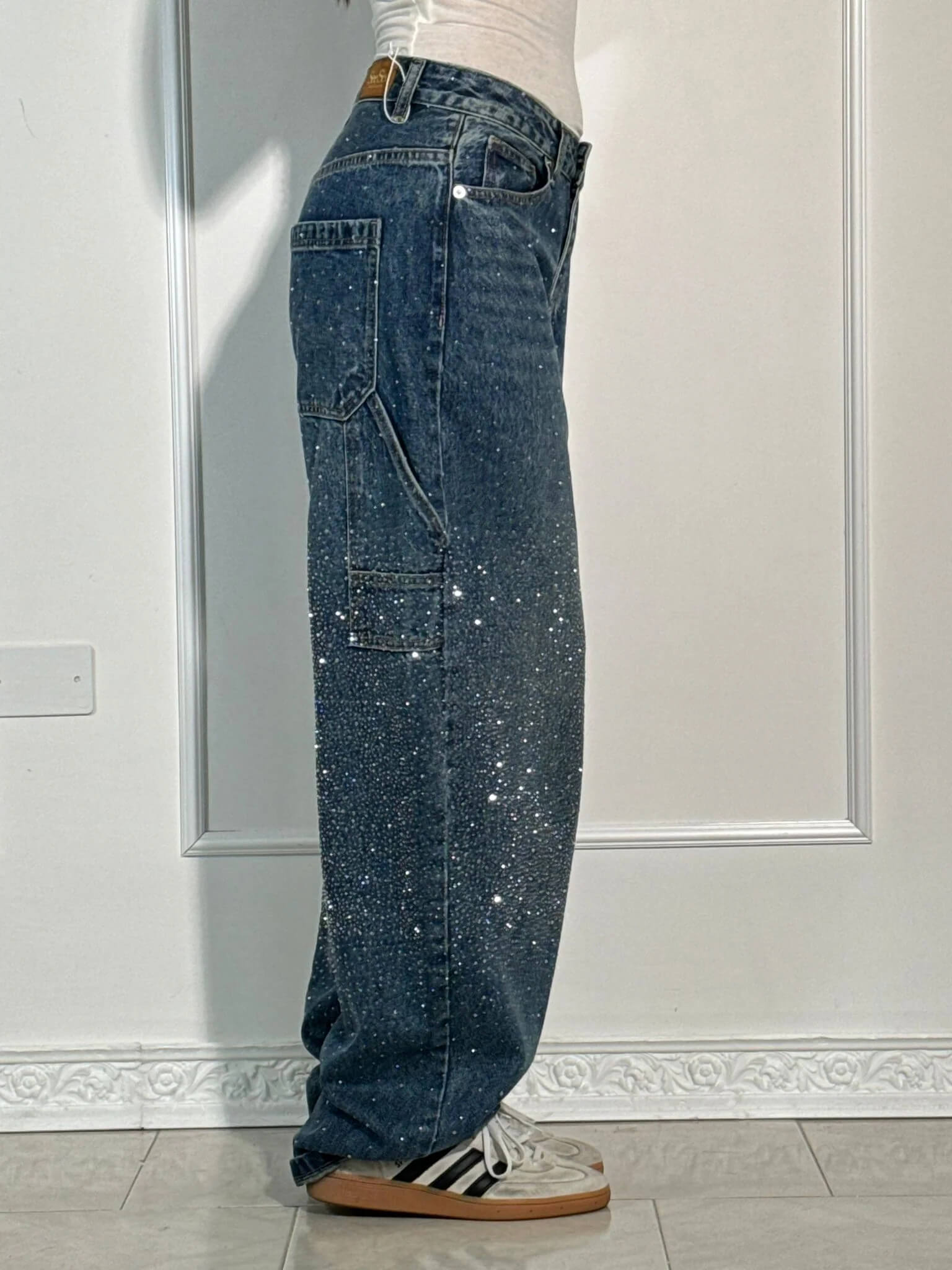Nova | Jeans balloon con efecto brillante