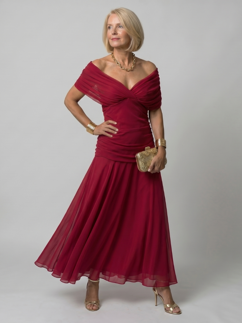 Calen | Vestido Midi Sin Hombros