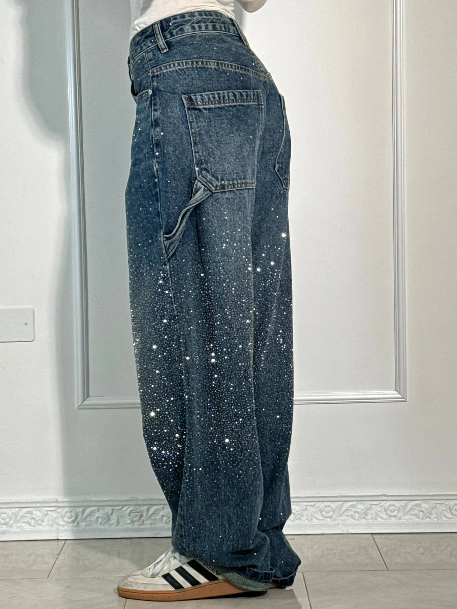 Nova | Jeans balloon con efecto brillante