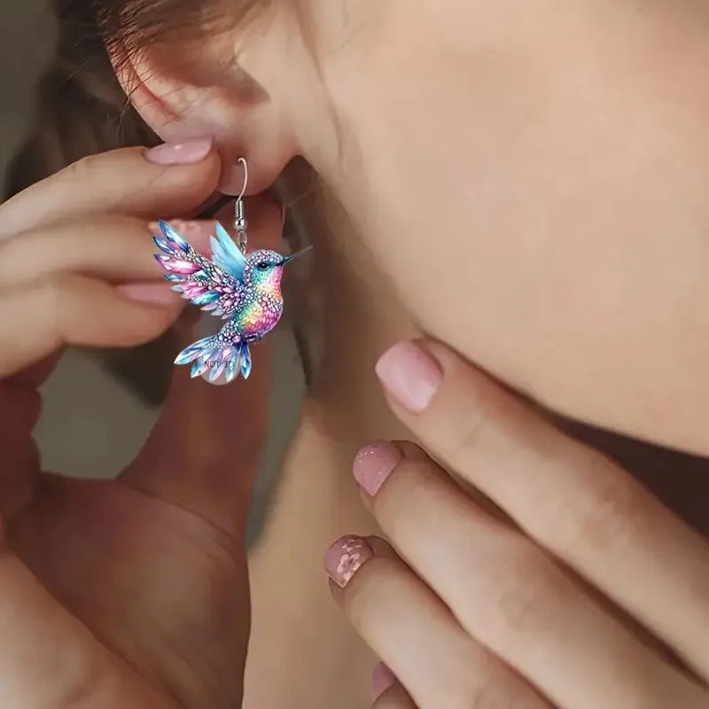 Pendientes Colgantes de Colibrí