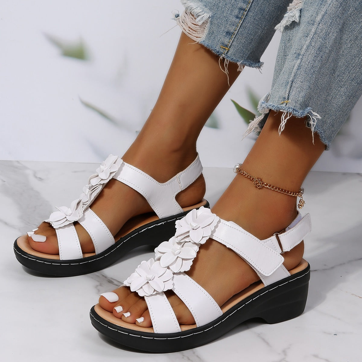 Burdeos | Sandalias ergonómicas con suela acolchada