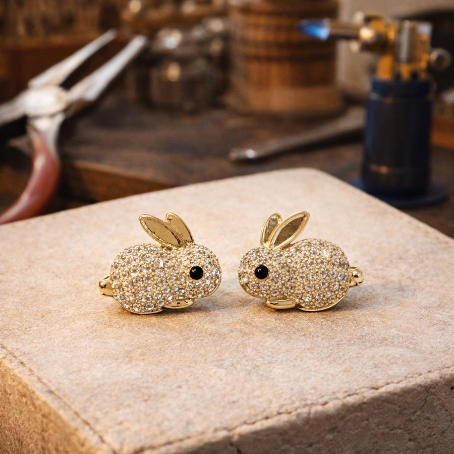 Pendientes de Cristal en Forma de Conejo Lindos