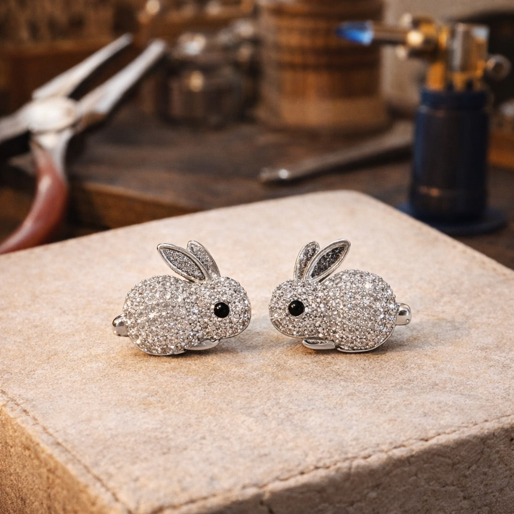 Pendientes de Cristal en Forma de Conejo Lindos