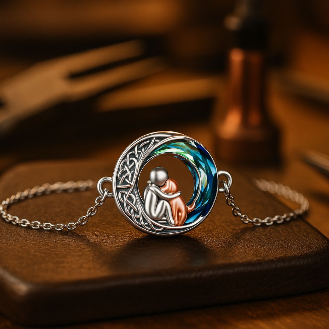Pulsera Ajustable de Encanto de Perro de Plata Esterlina