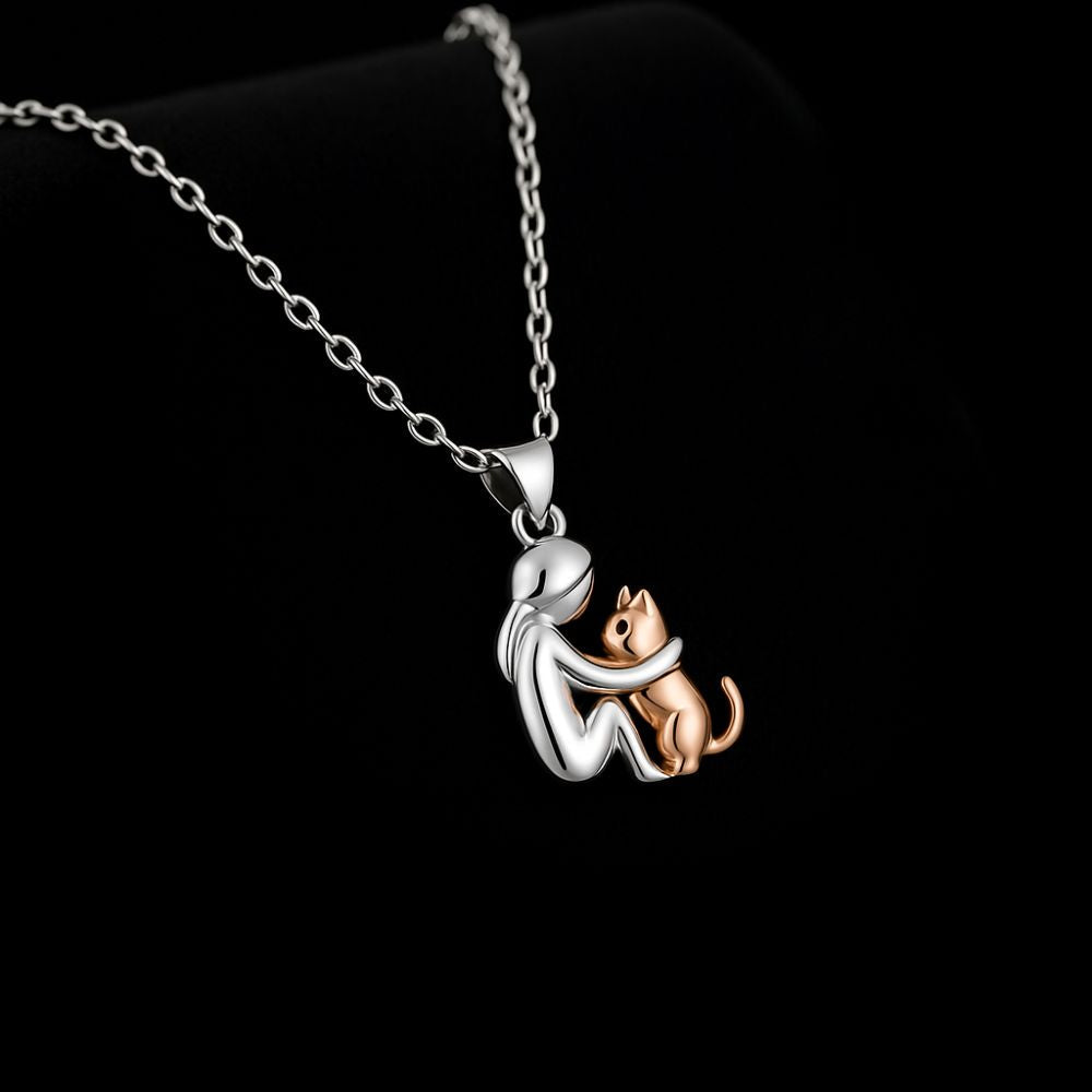 Collar Colgante de Abrazo de Gato con Pendientes de Regalo – Oferta por Tiempo Limitado