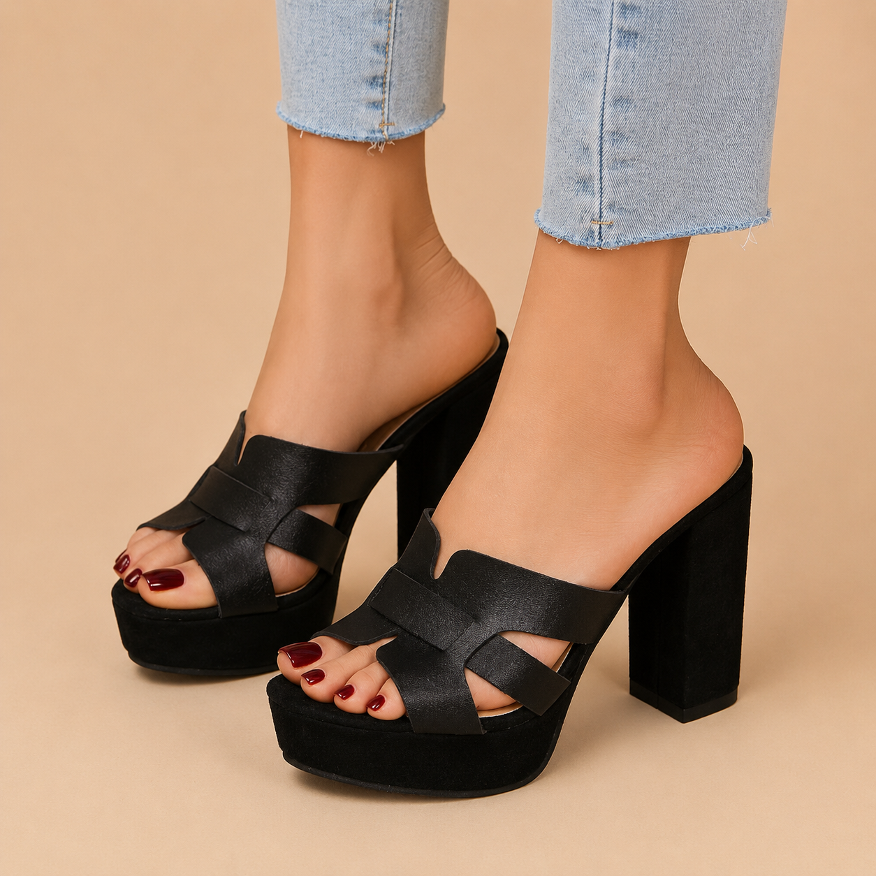 Marta | Tacones ortopédicos de plataforma con tacón de bloque