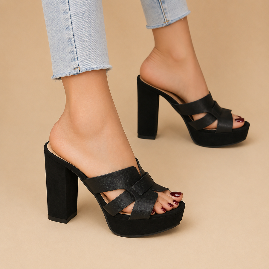Marta | Tacones ortopédicos de plataforma con tacón de bloque