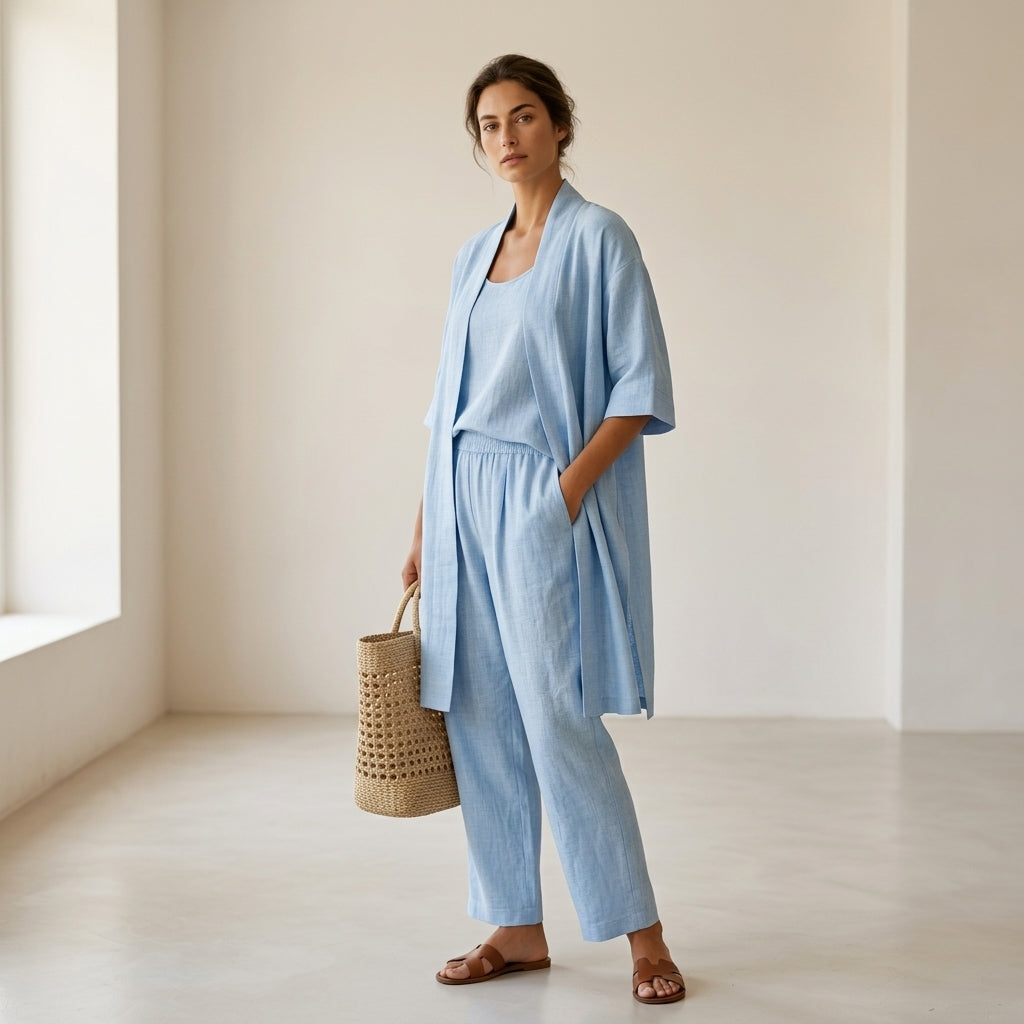 Isabela | Conjunto elegante de tres piezas con tejido transpirable