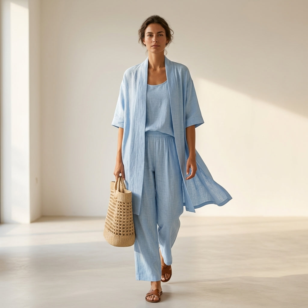 Isabela | Conjunto elegante de tres piezas con tejido transpirable