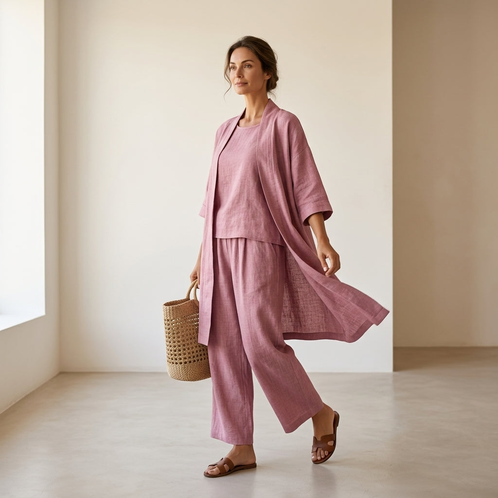 Isabela | Conjunto elegante de tres piezas con tejido transpirable