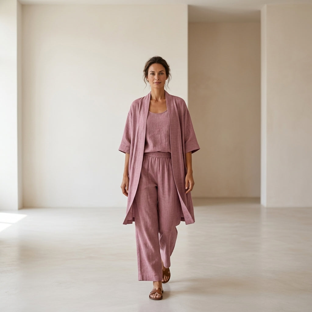 Isabela | Conjunto elegante de tres piezas con tejido transpirable