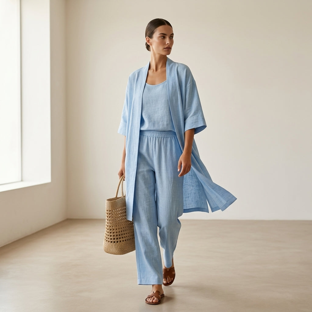 Isabela | Conjunto elegante de tres piezas con tejido transpirable