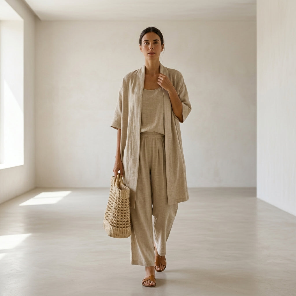 Isabela | Conjunto elegante de tres piezas con tejido transpirable