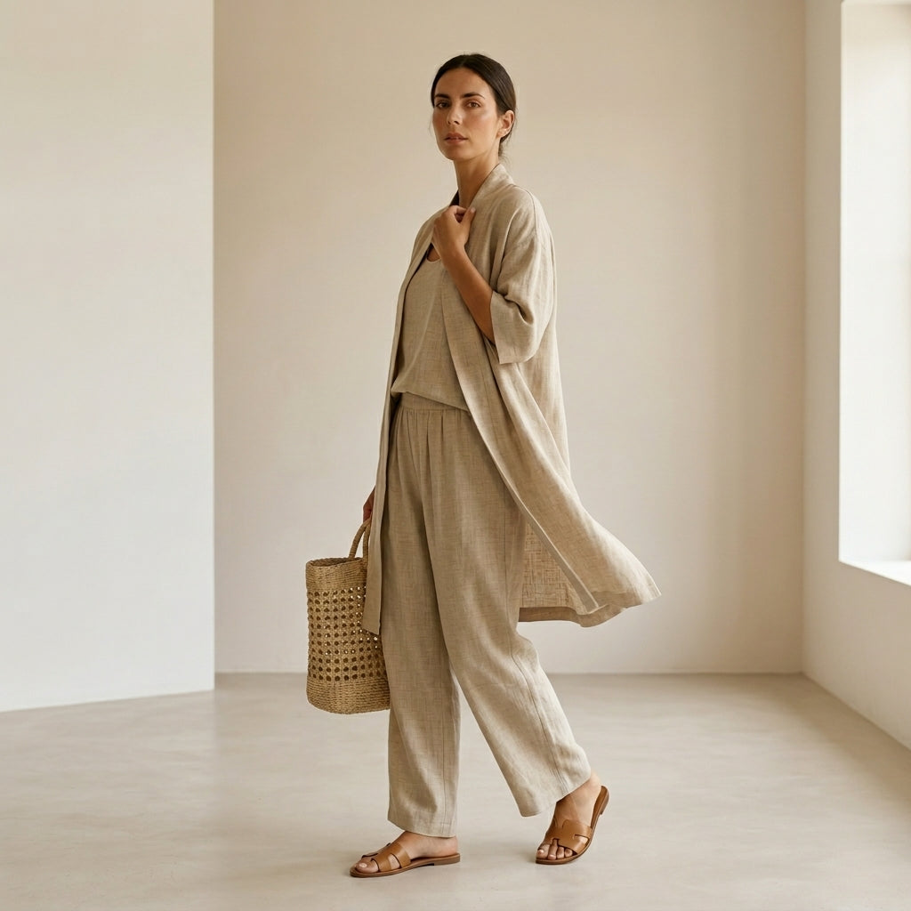 Isabela | Conjunto elegante de tres piezas con tejido transpirable
