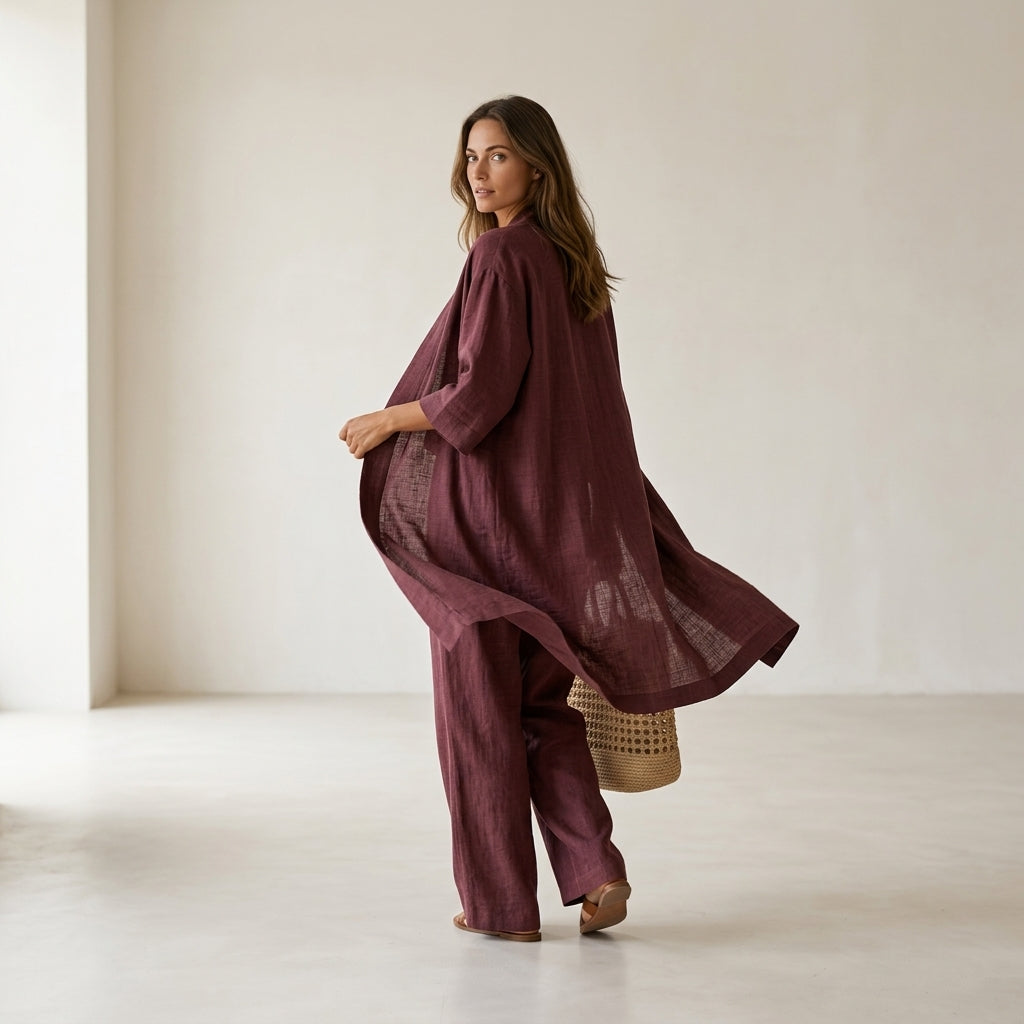 Isabela | Conjunto elegante de tres piezas con tejido transpirable