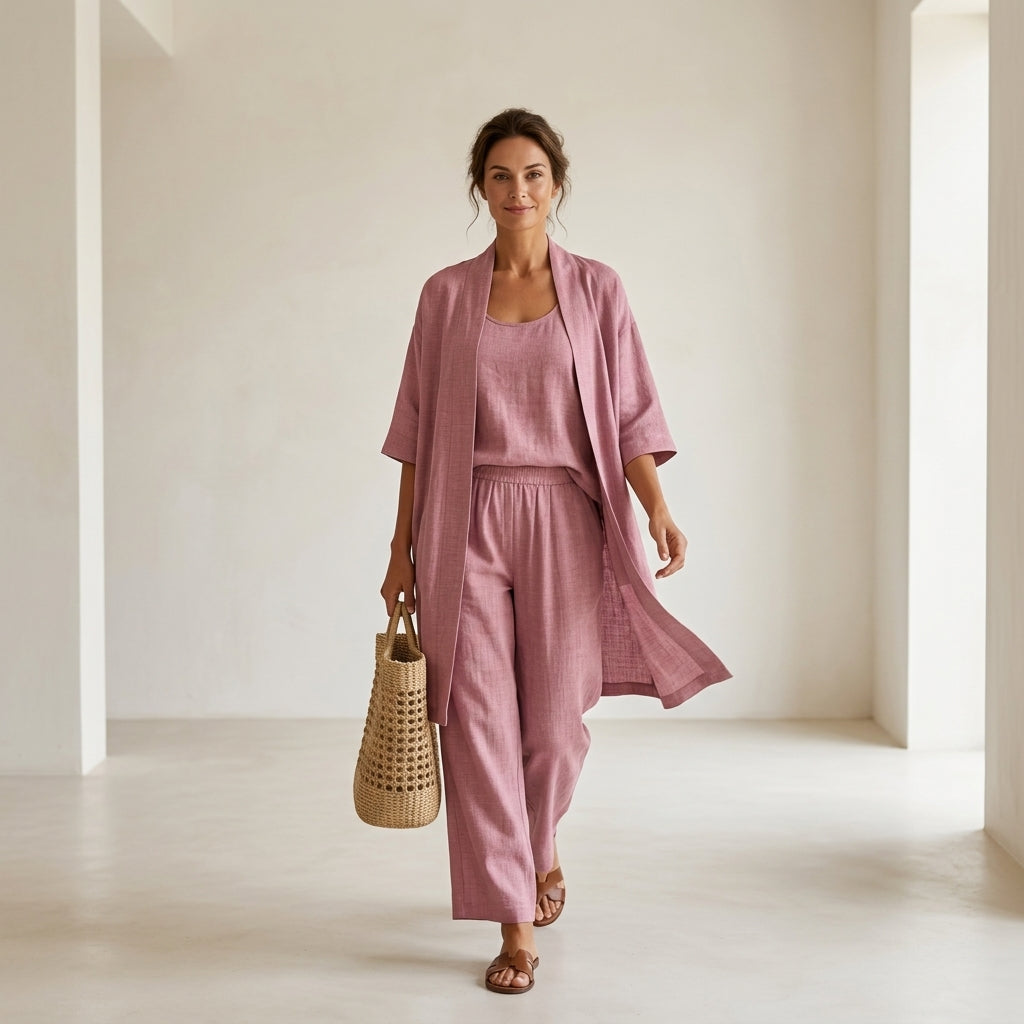 Isabela | Conjunto elegante de tres piezas con tejido transpirable