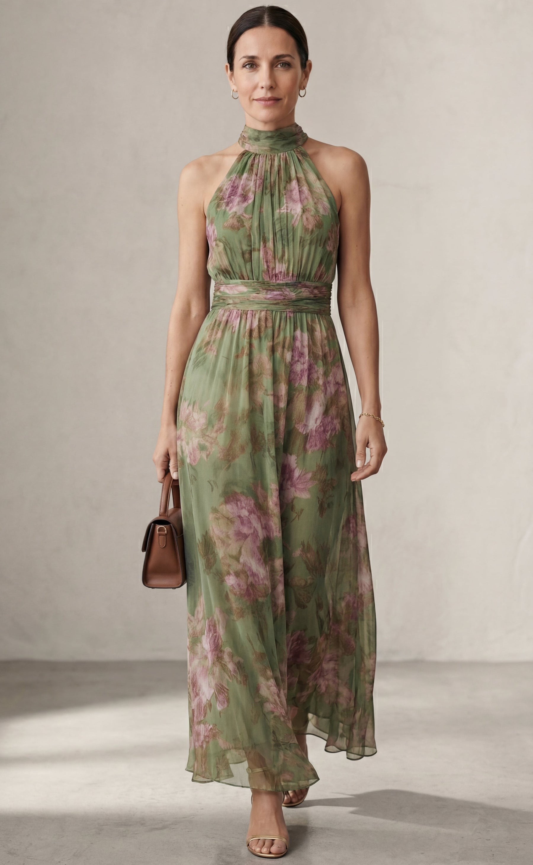 Livia™| Vestido maxi halter floral elegante