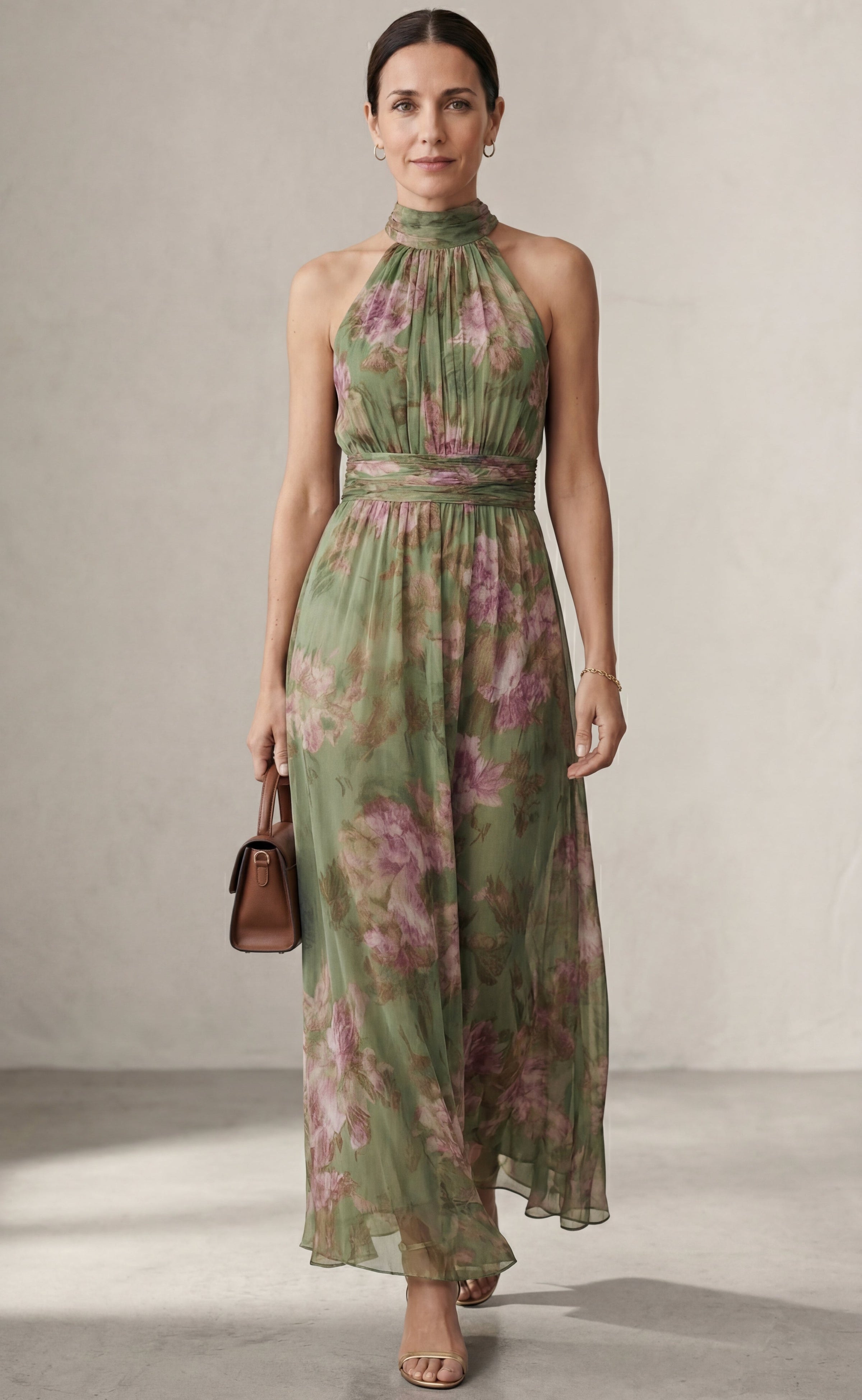 Livia™| Vestido maxi halter floral elegante